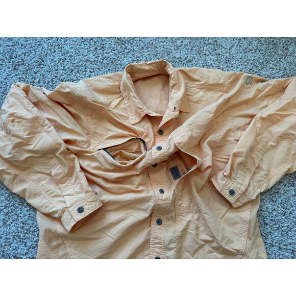 Mountain Hardware Long sleeve, button down, shirt, size LG; Orange, Vintage - Picture 7 of 12